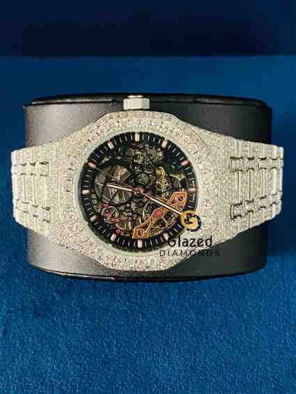 Skeletal Dial Moissanite D Colorless Hip Hop Watch