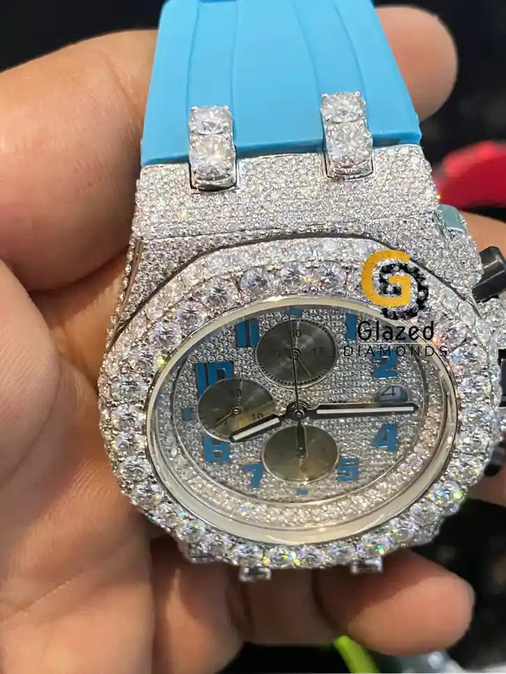 Sky Face Dial Iced Out Watch