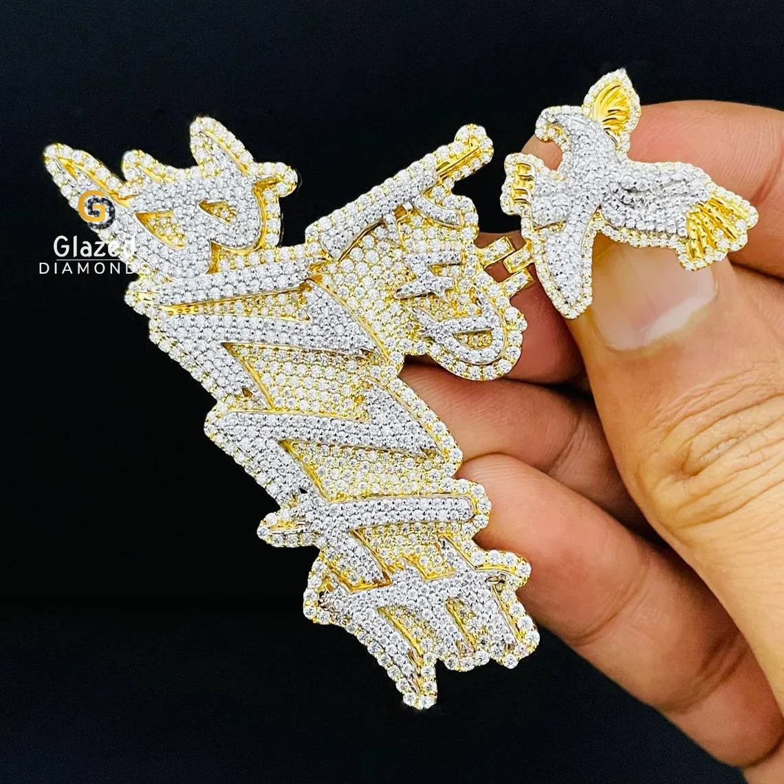 Solid Gold Moissanite Diamond Pendant