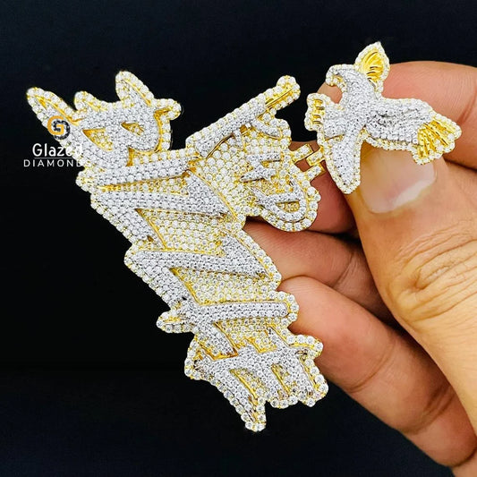 Solid Gold Moissanite Diamond Pendant