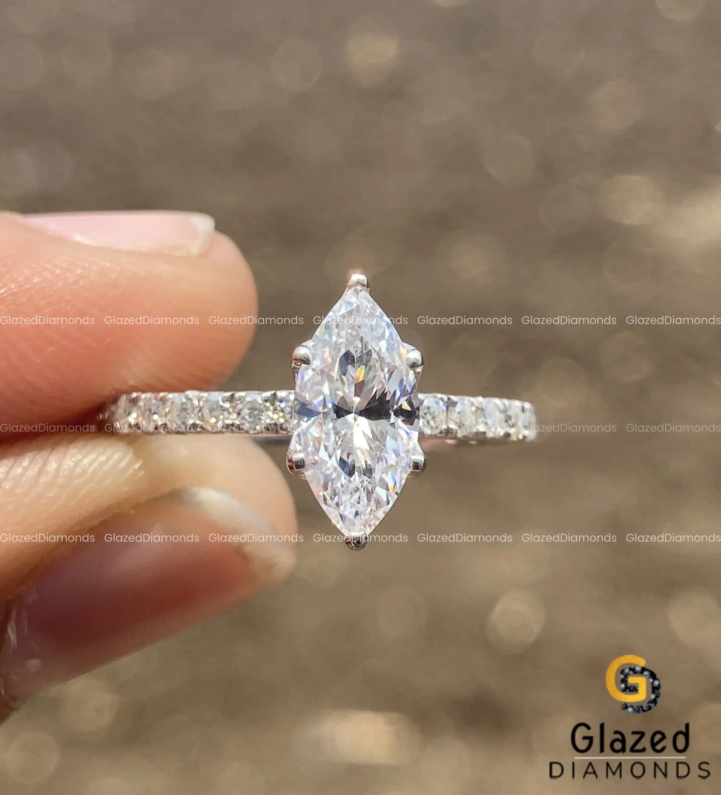 Solitaire Marquise Wedding Rings for Gifts