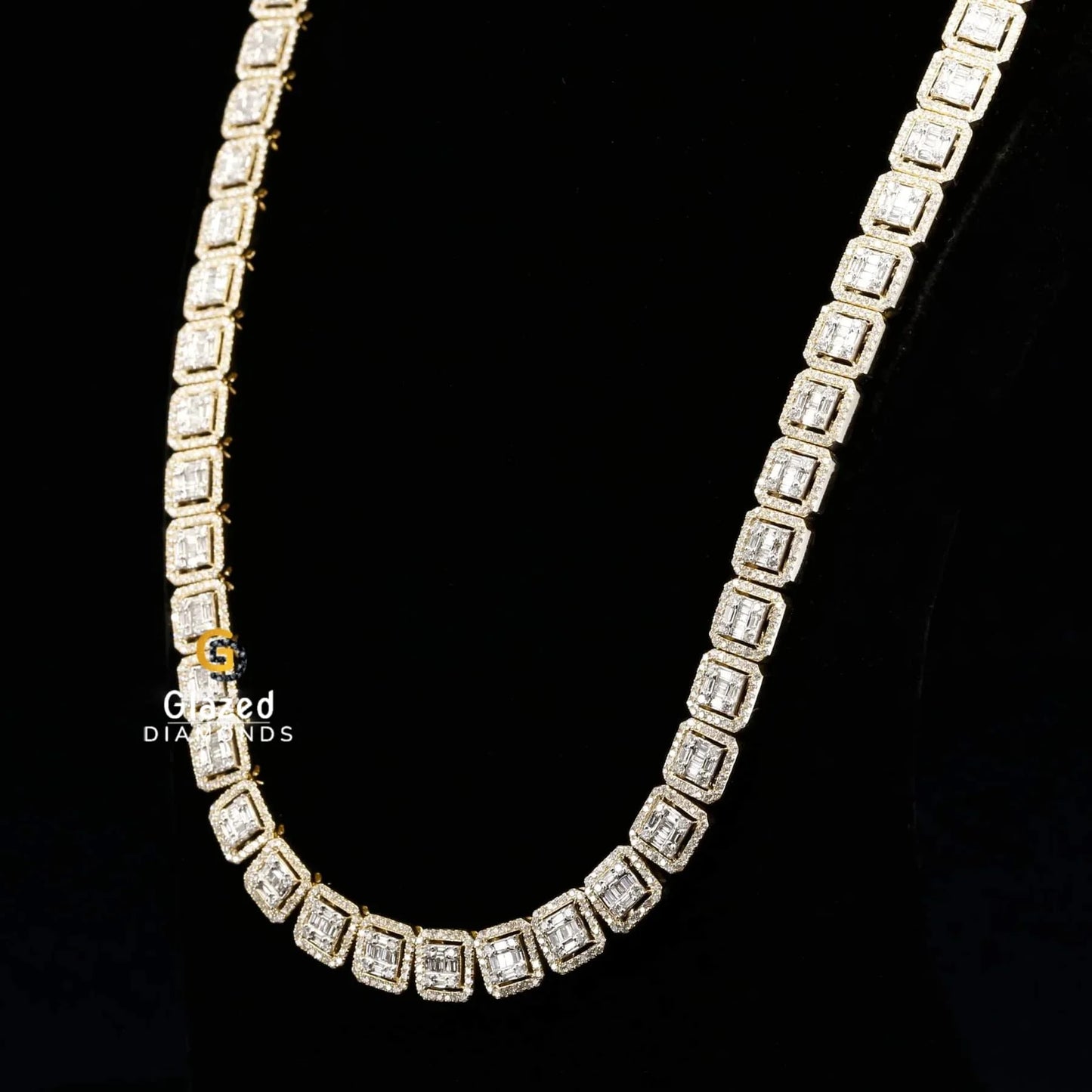 Square Shape Moissanite Necklace