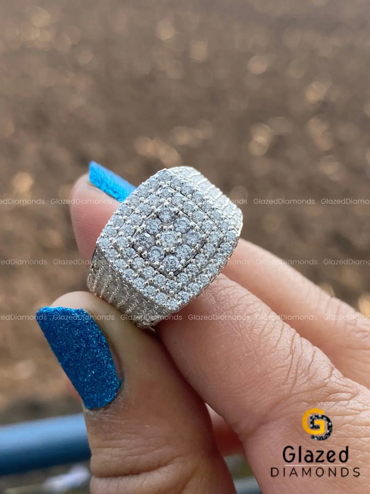 Square Signet Diamond Ring