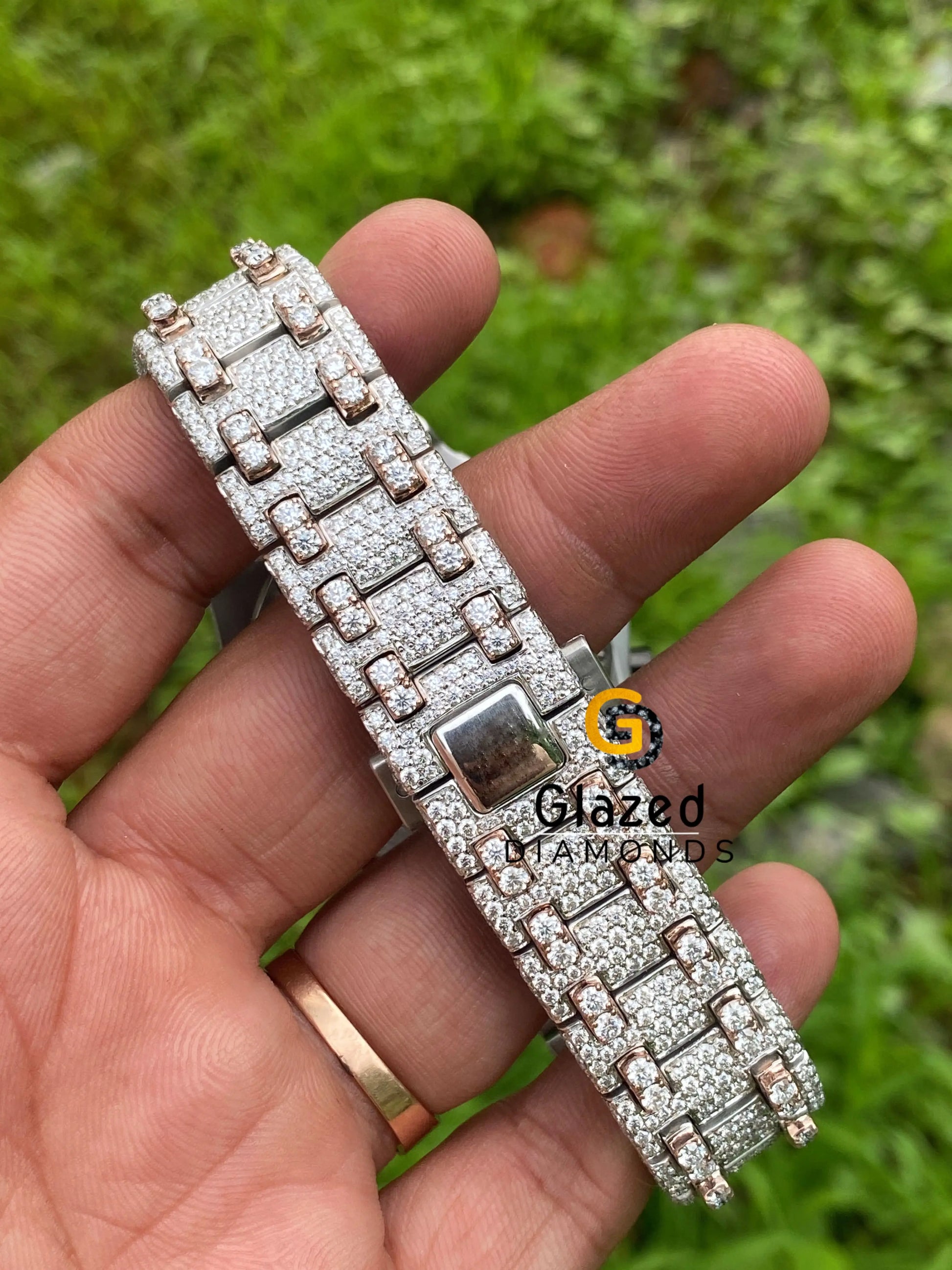 Stainless Steel Mens Hip Hop Watch