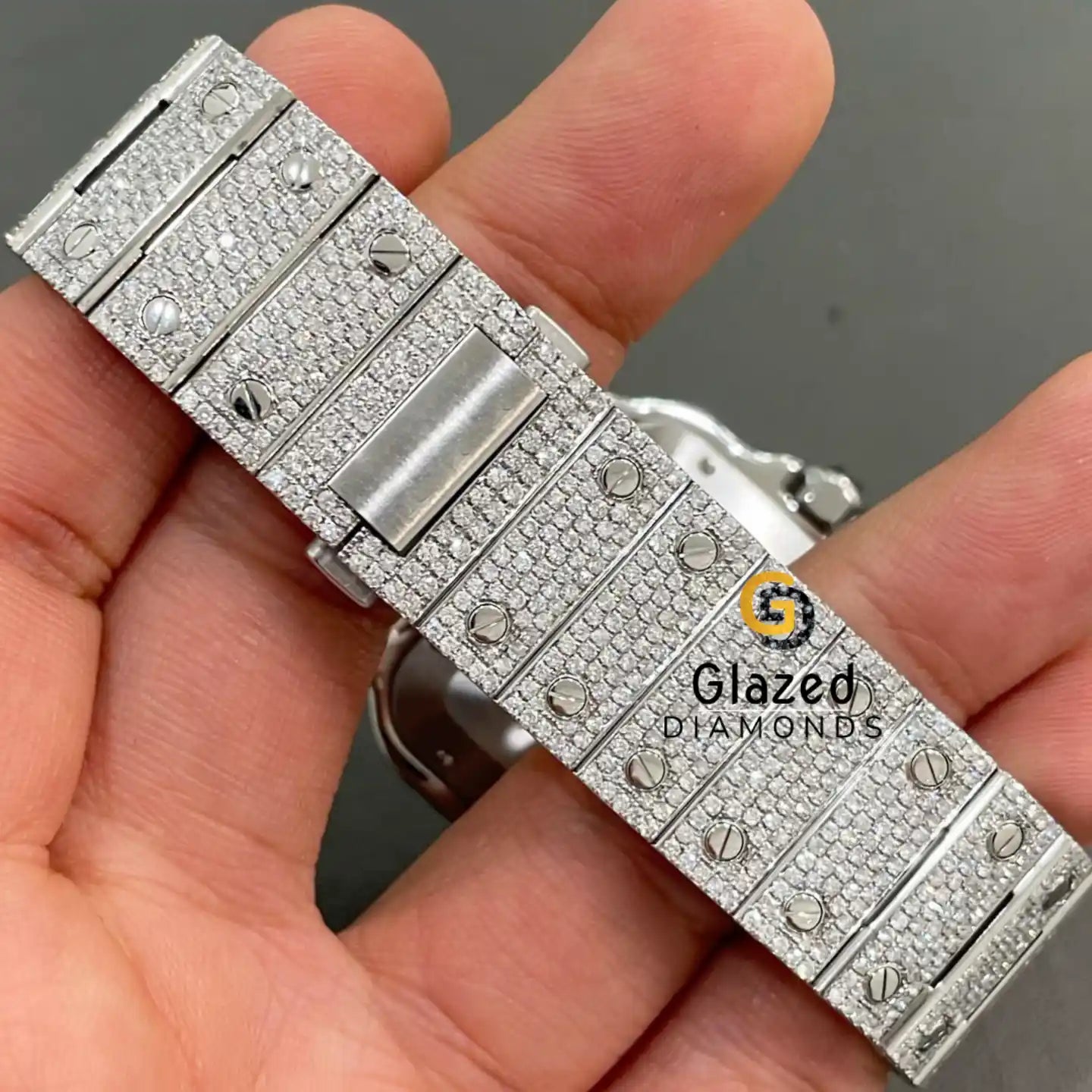 Stainless Steel Moissanite Diamond Watch 2