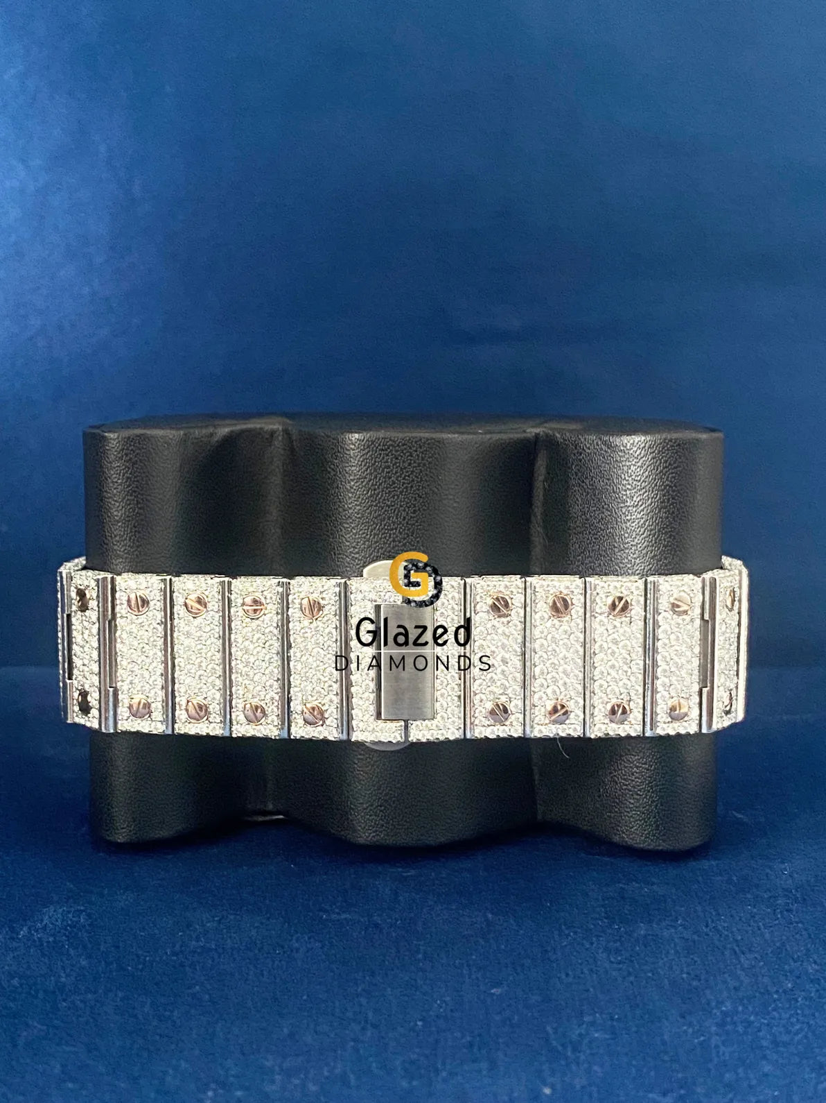 Stainless Steel VVS Moissanite Diamond Studded Hip Hop Watch