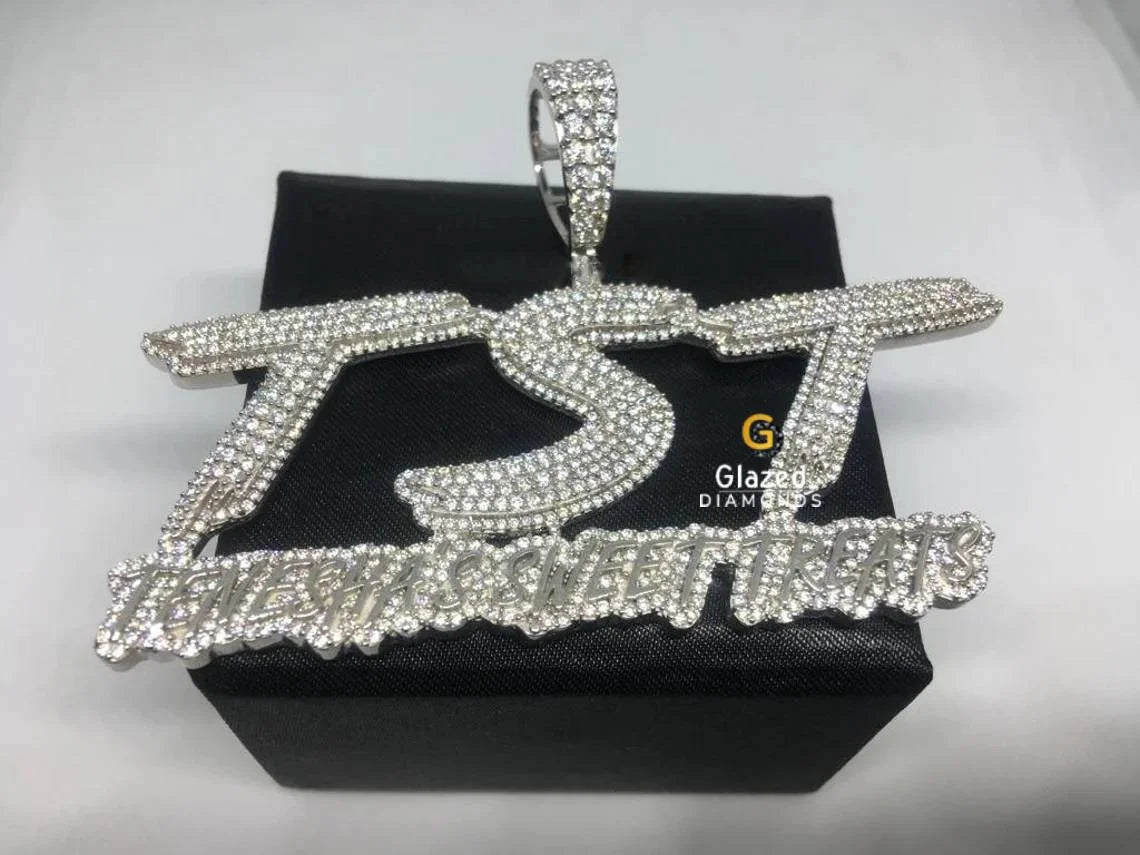 Hip Hop TST Letter name Moissanite Diamond Pendant