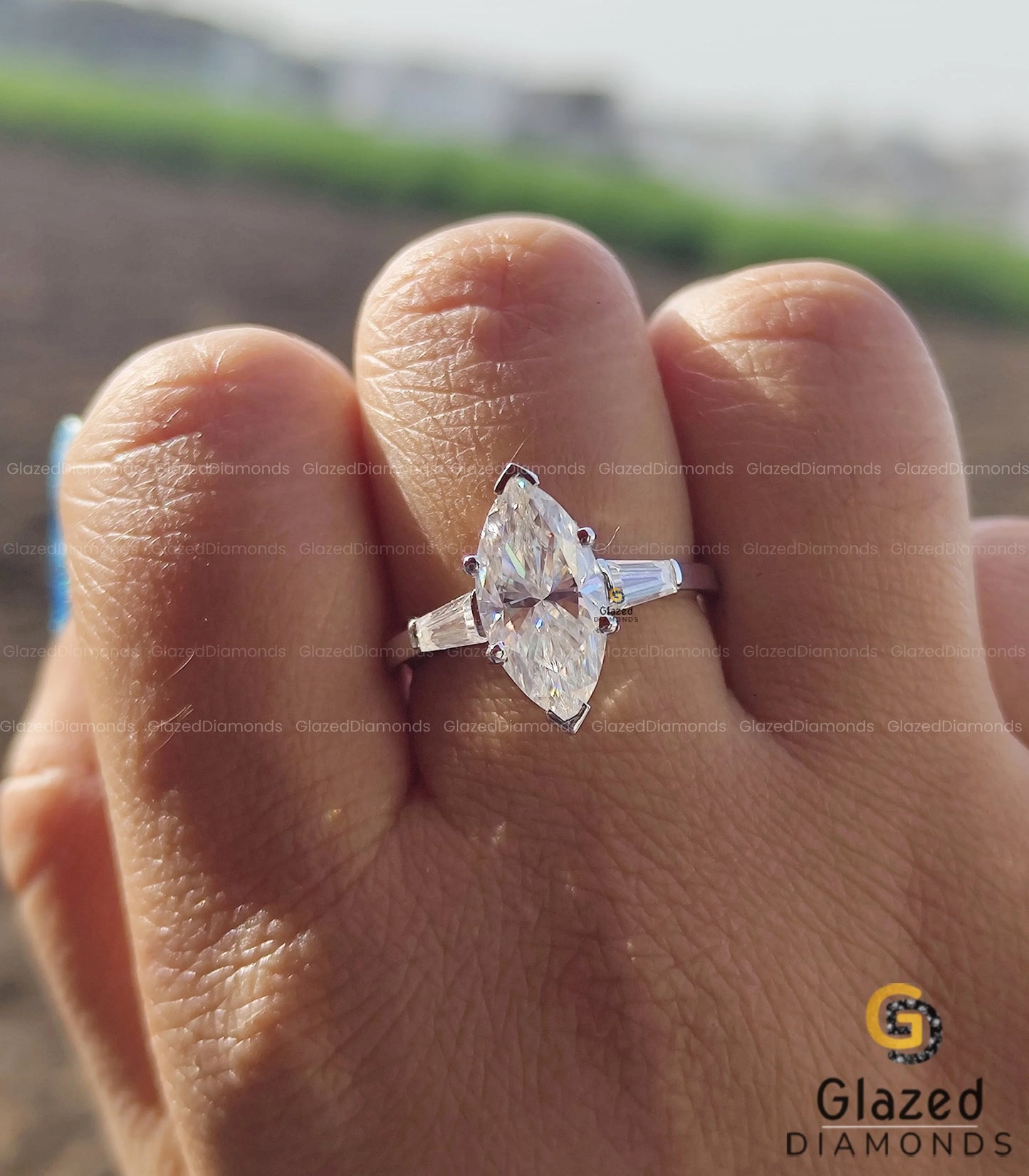 Tapered Baguette Three Stone Ring