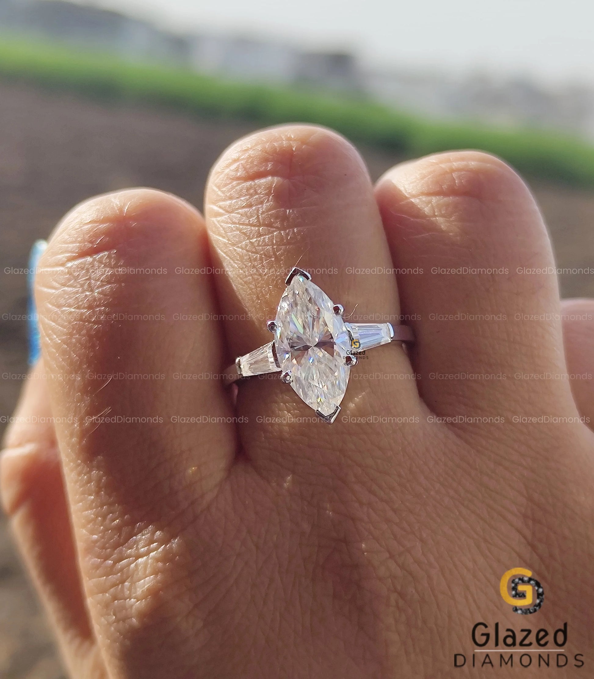 Tapered Baguette Three Stone Ring