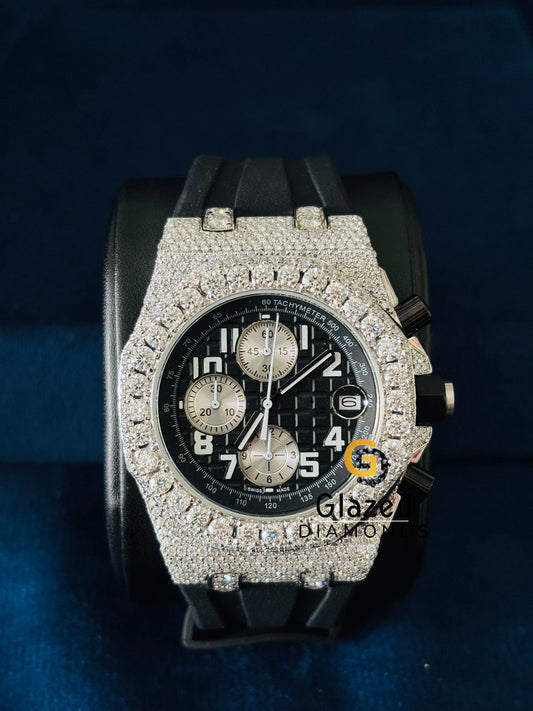 Tapisserie Pattern Moissanite Diamond Watch for Him