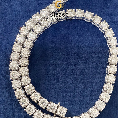 5MM Unisex Round Moissanite Tennis Chain Necklaces