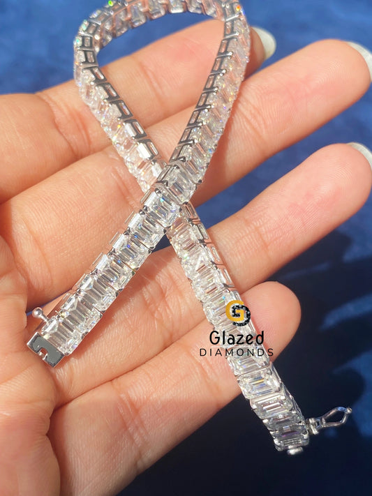 Tennis Link Emerald Moissanite Hip Hop Bracelet