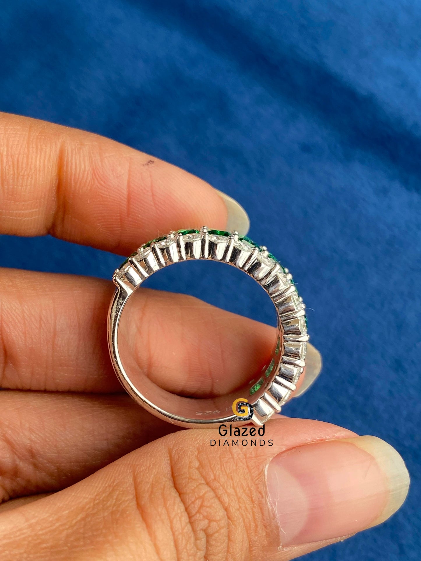 Three Row Moissanite Wedding Ring