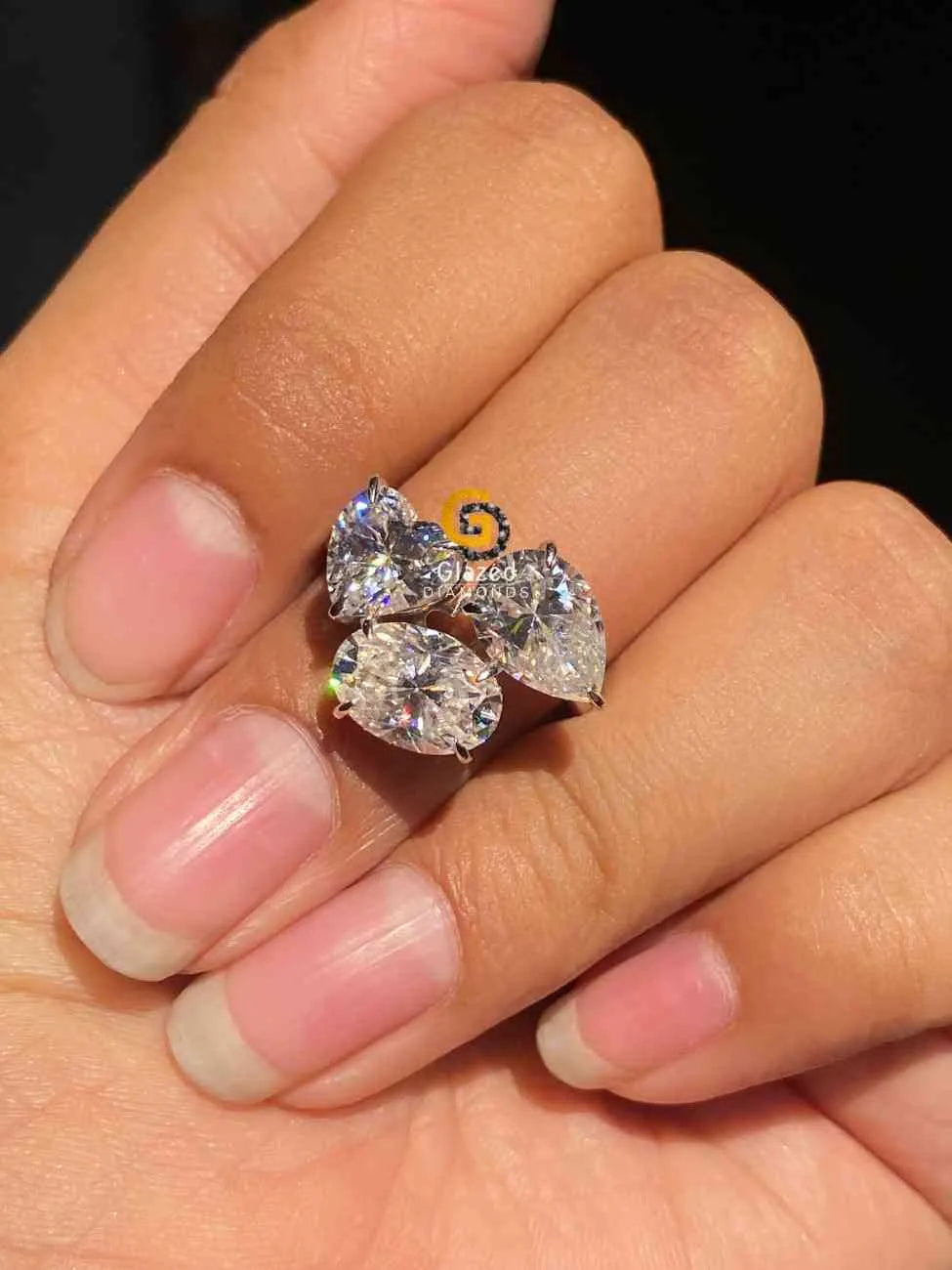 Three Stone 14k White Gold