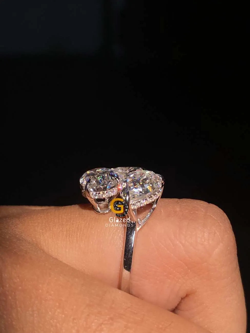 Three Stone Moissanite Enagagement Ring 3