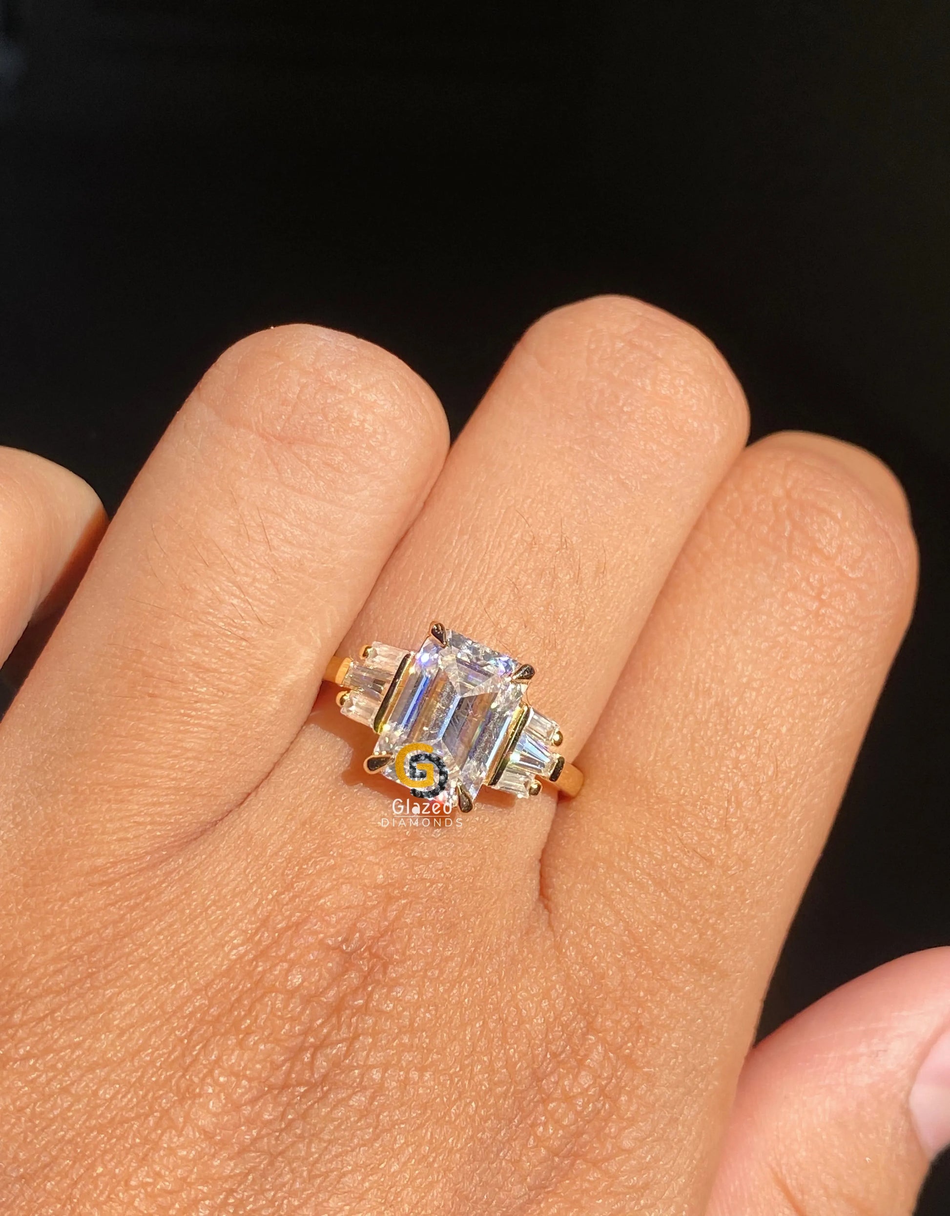 Three Stone Moissanite Ring
