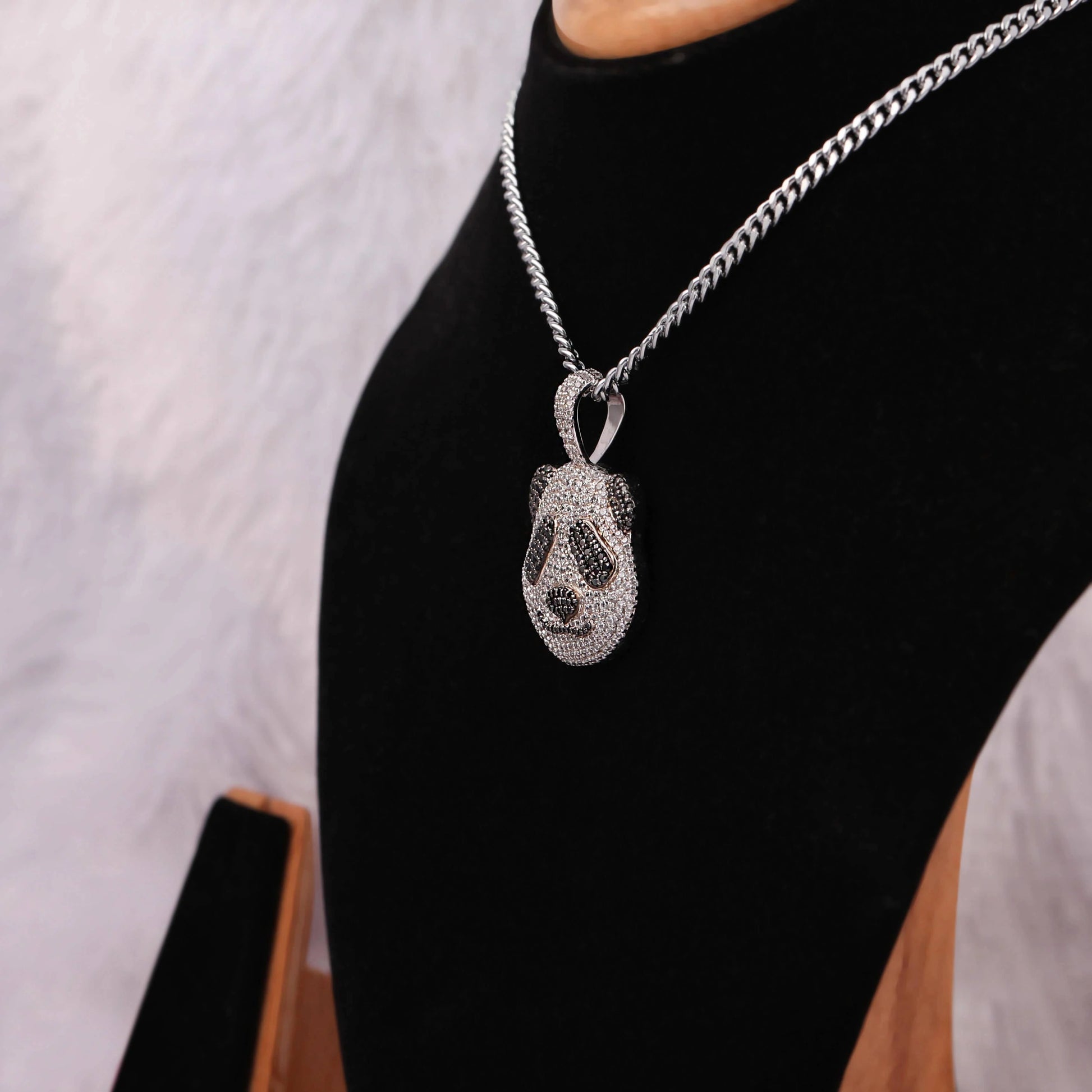 Tiny Panda Moissanite pendant