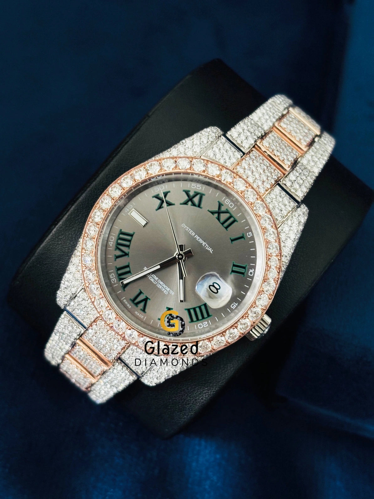 Two Tone Fully Iced Out Moissanite Watch For Men