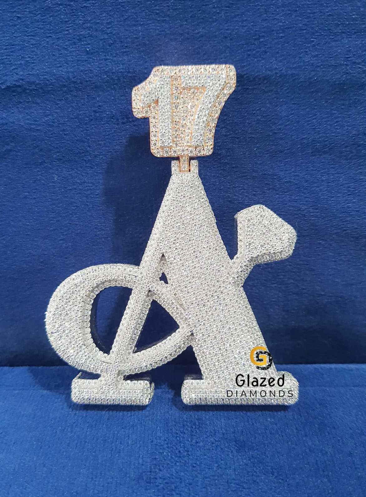 Two Tone Hip Hop Round Moissanite Pendant