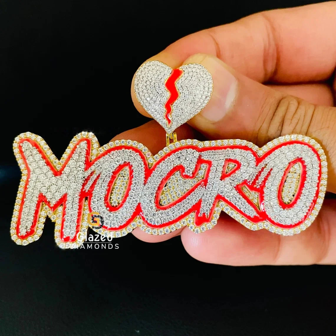 Two Tone Iced Out Pendant 2