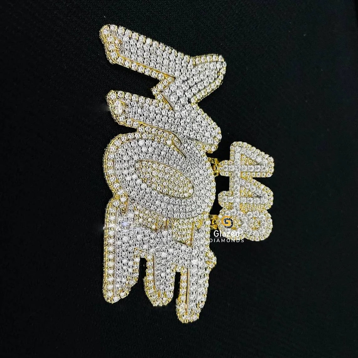 Two Tone Moissanite Pendant