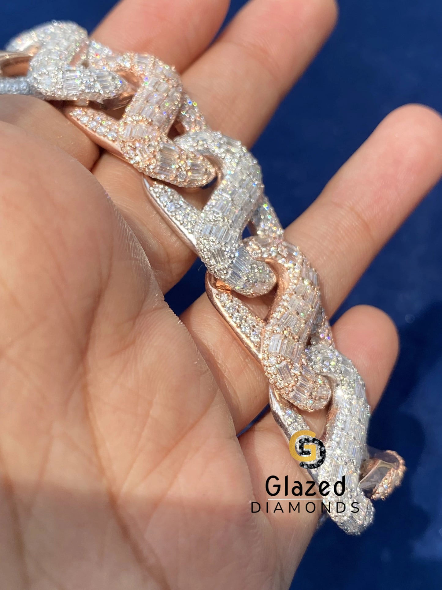 Two Tone Moissanite Stuuded Hip Hop Bracelet