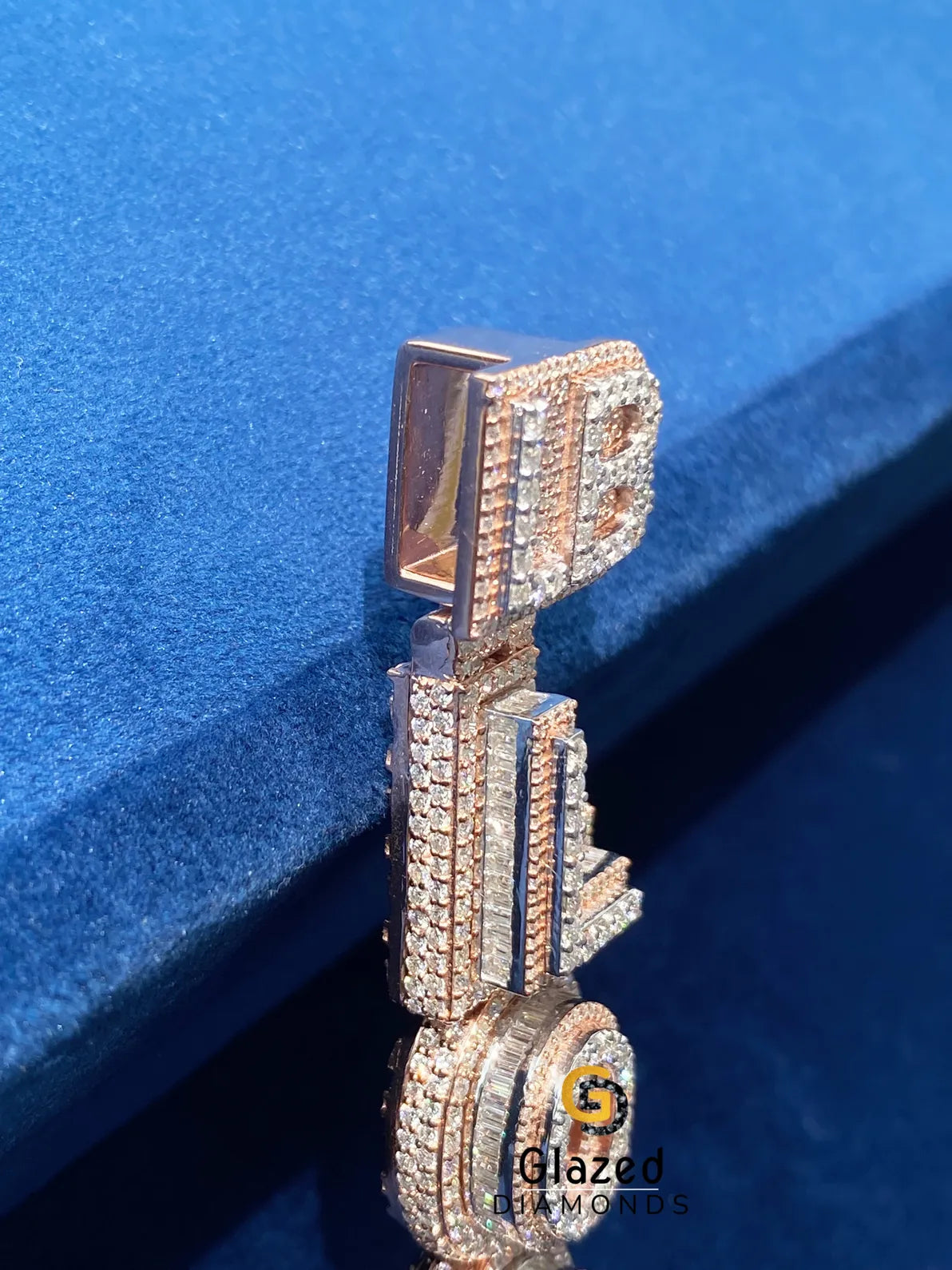 Two Tone Round Moissanite Diamond Studded Pendant