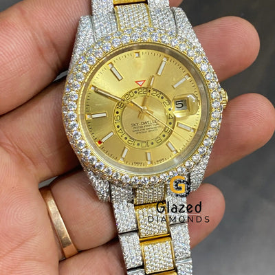 Two Tone Sky Dweller Moissanite Watch