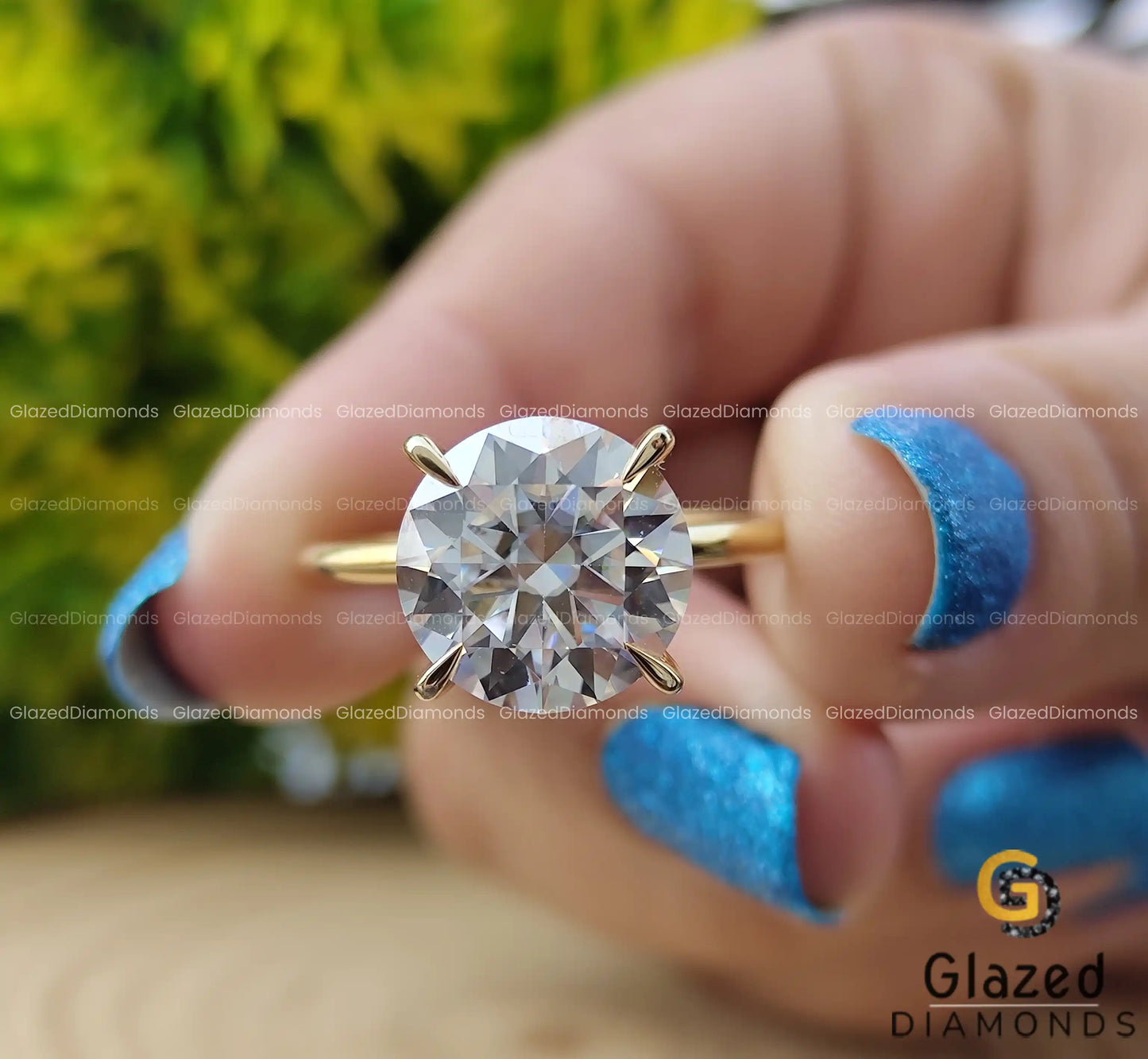 5 CT Round Cut Moissanite Big Diamond Solitaire Engagement Ring