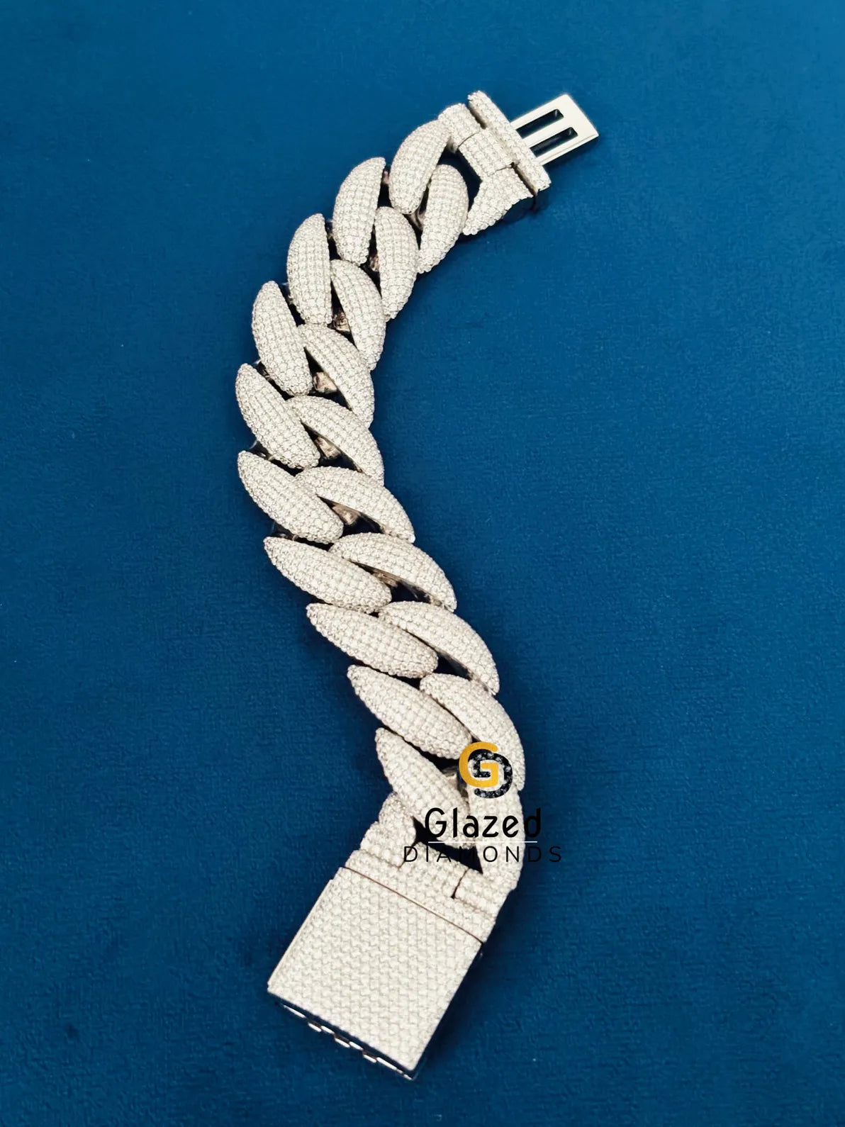 VVS 24MM Round Moissanite Cuban Link Hip Hop Bracelet