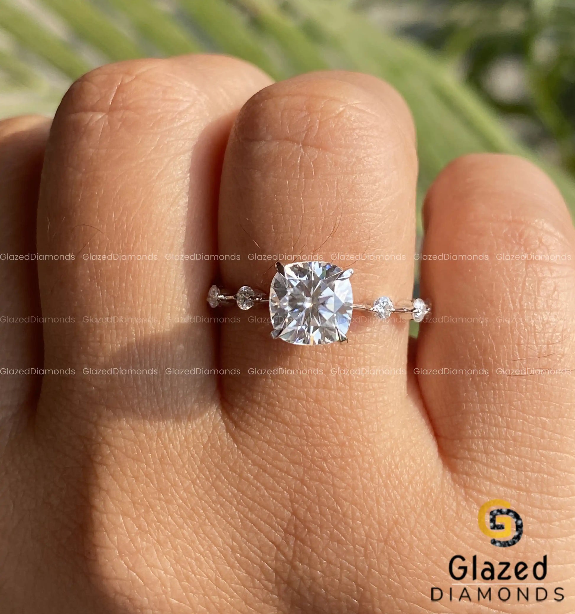 VVS Moissanite Cushion Ring