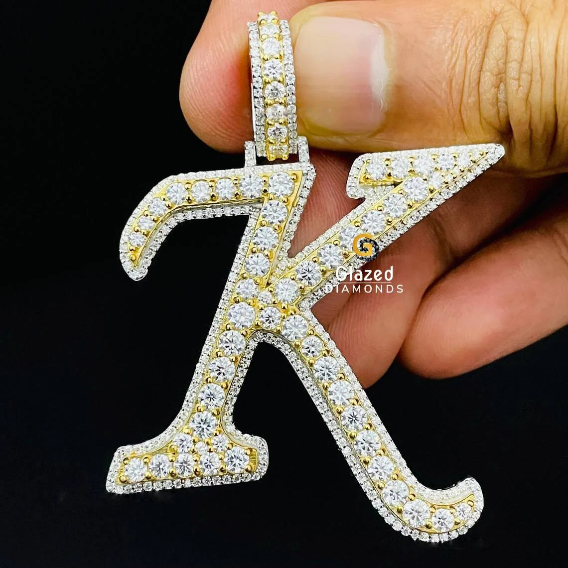 VVS Moissanite Diamond Initial Pendant