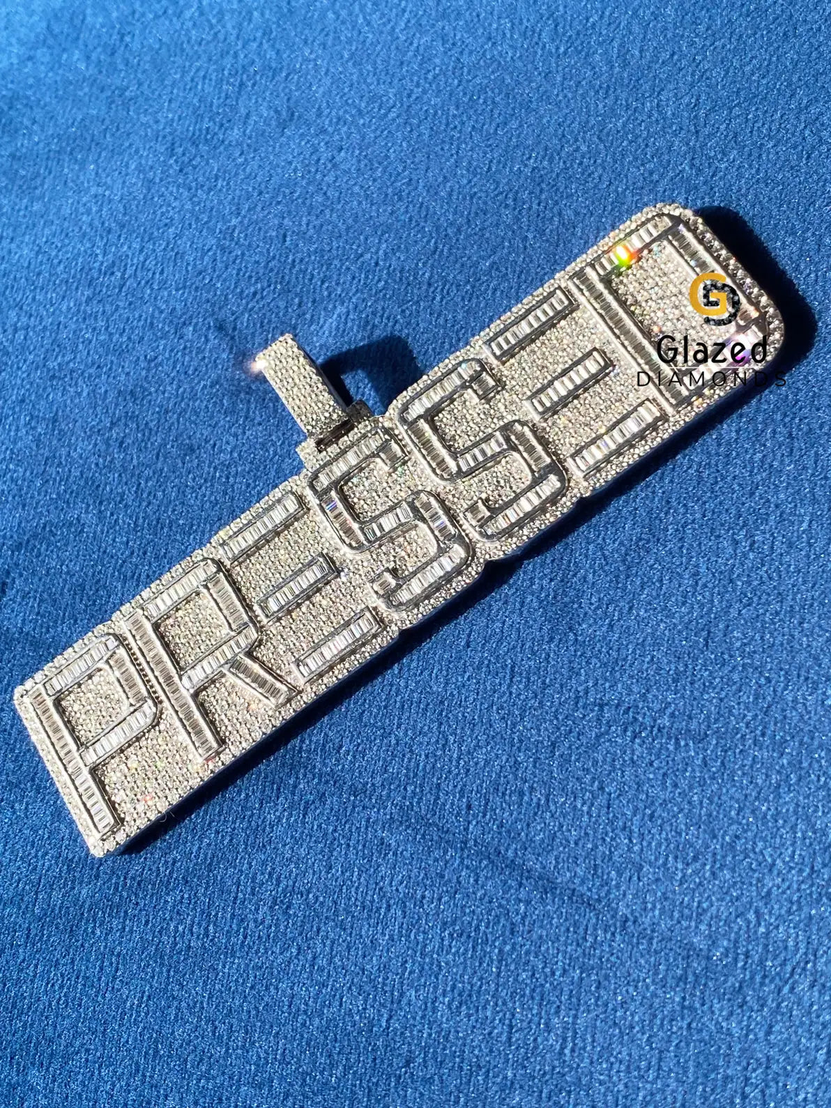 VVS Round_Baguette Moissanite Diamond Studded Hip Hop Pendant