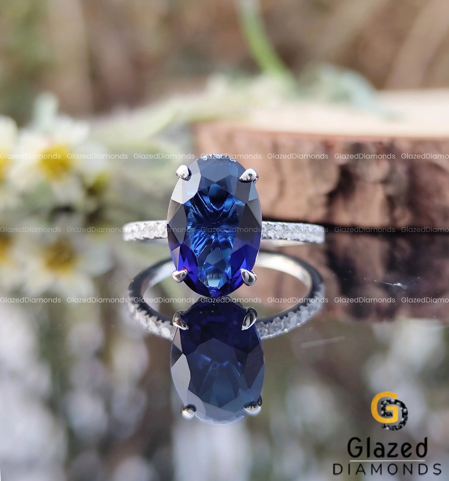 VVS Sapphire Moissanite Hidden Halo Ring