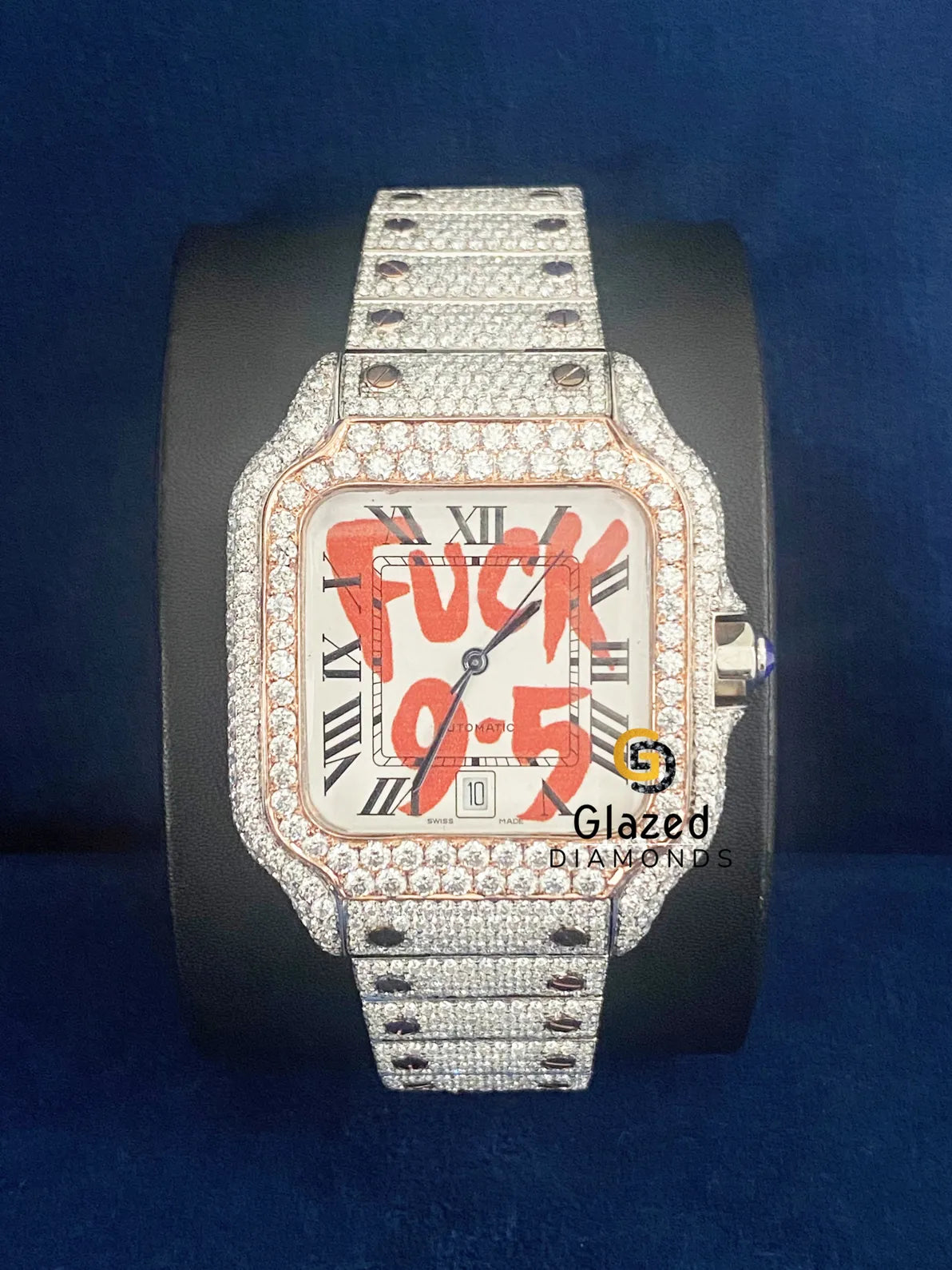 VVs Moissanite Diamond Studded Fully Iced Out Watch