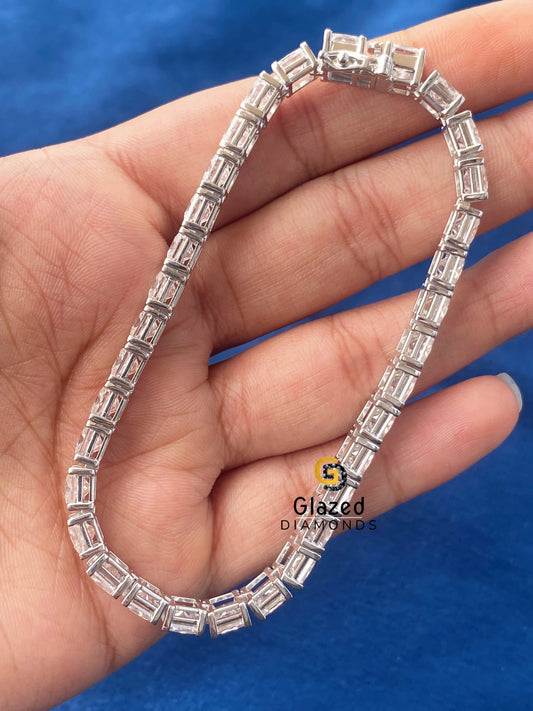 VVs Moissanite Princess Cut Tennis Link Bracelet