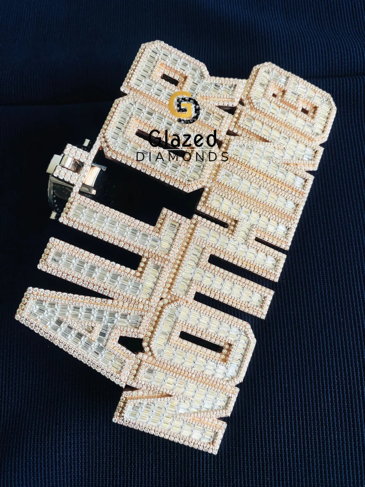 VVs Round Baguette Moissanite Fully Iced Out Pendant