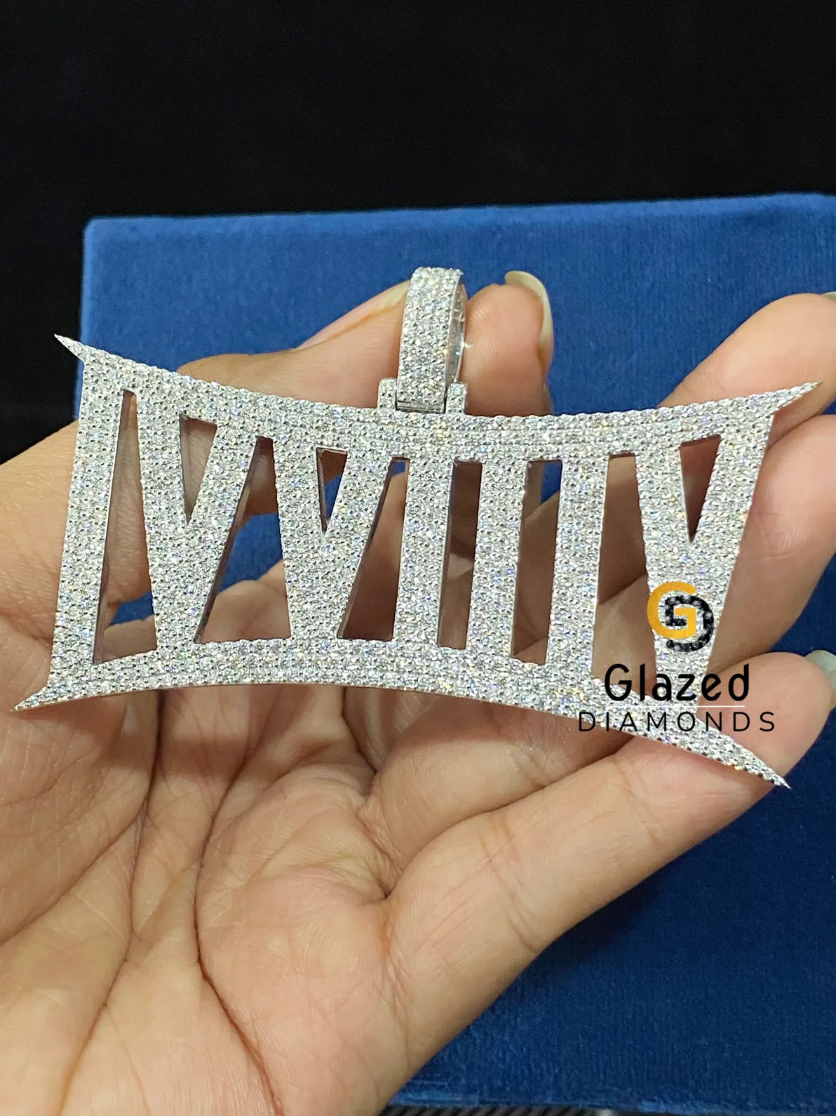 VVs Round Moissanite Custom Roman Number Hip Hop Ring