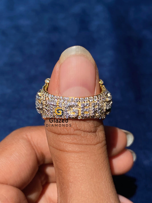 VVs Round Moissanite Customized Tiger Hip Hop Ring