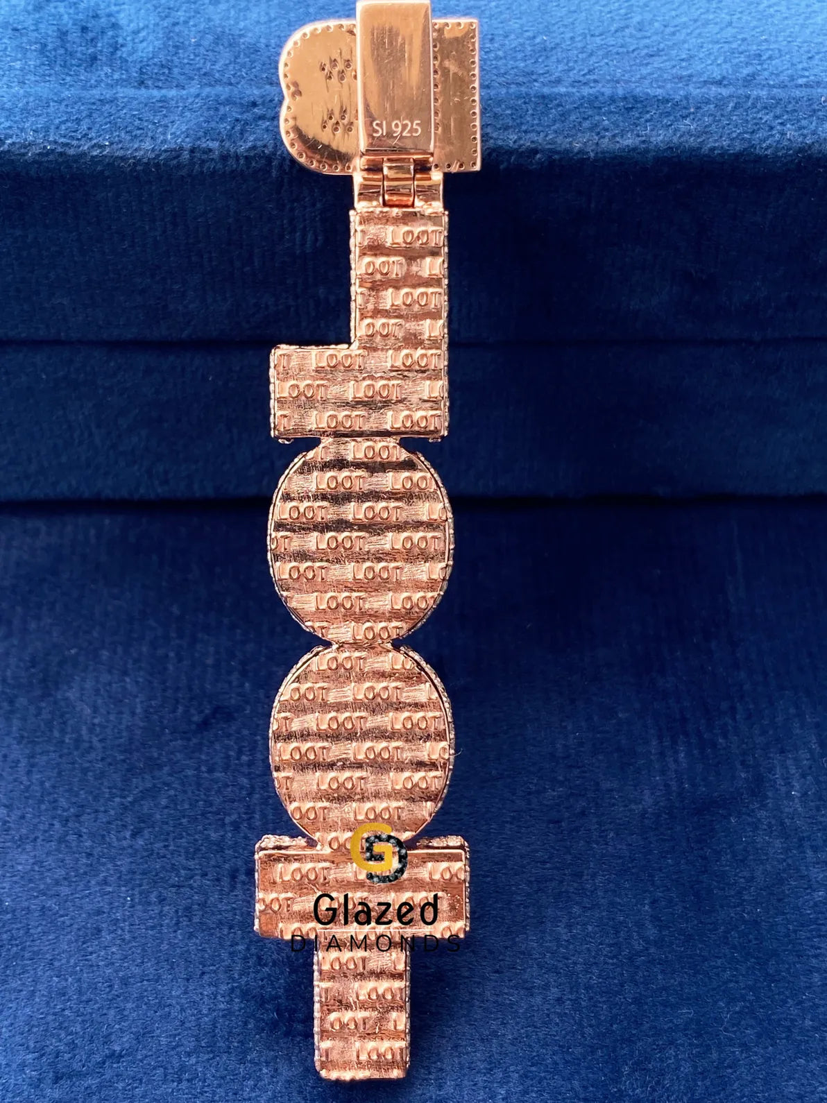 Vertical Hip Hop Round Moissanite Two Tone Pendant