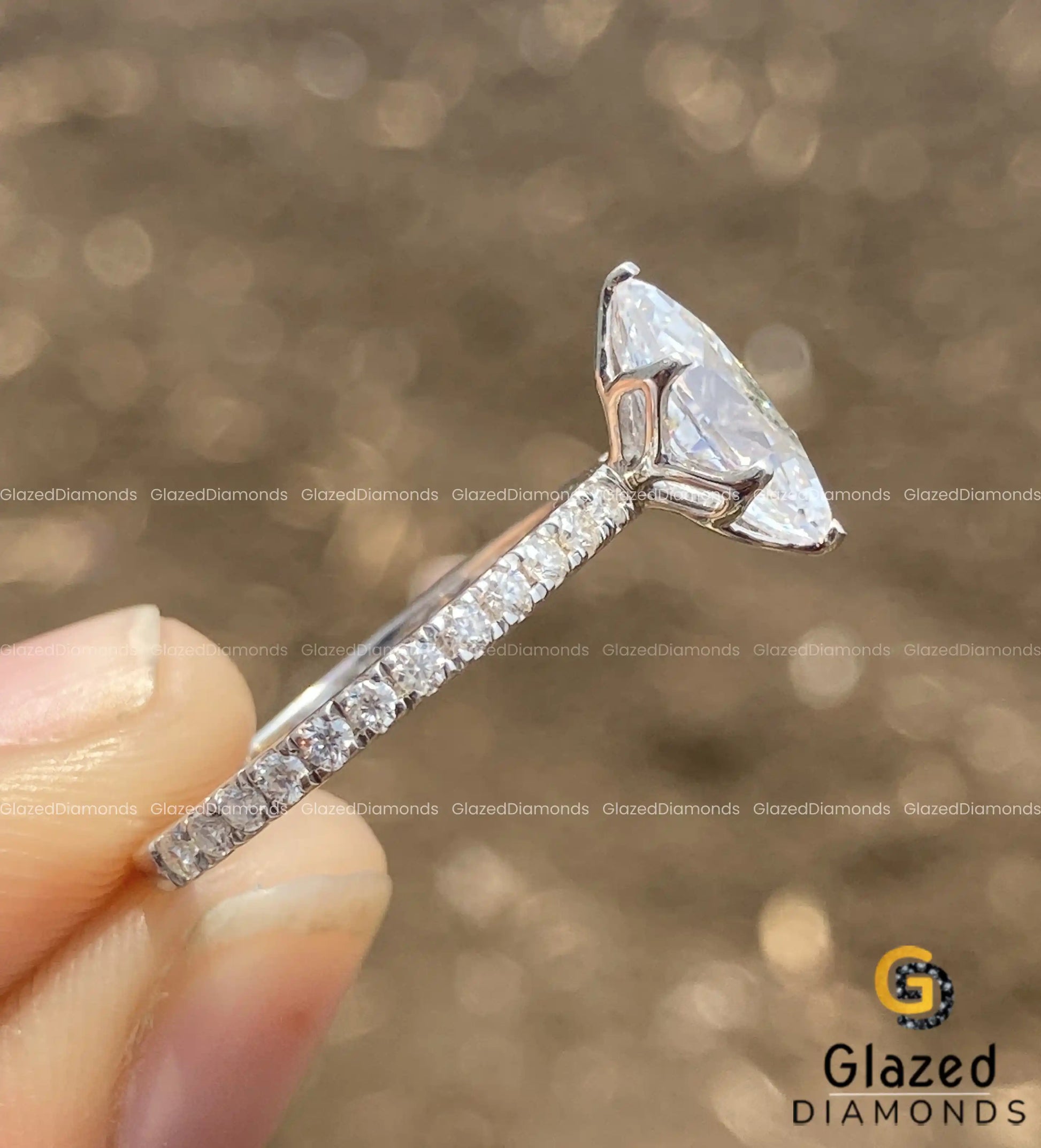 Vintage 1.5 CT Marquise Cut Moissanite Engagement Rings