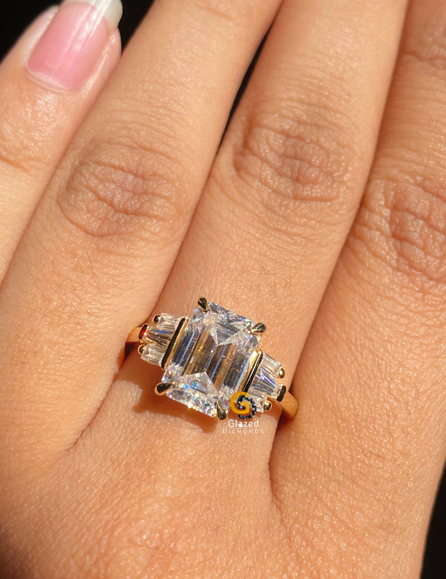 Yellow Gold Moissanite Ring