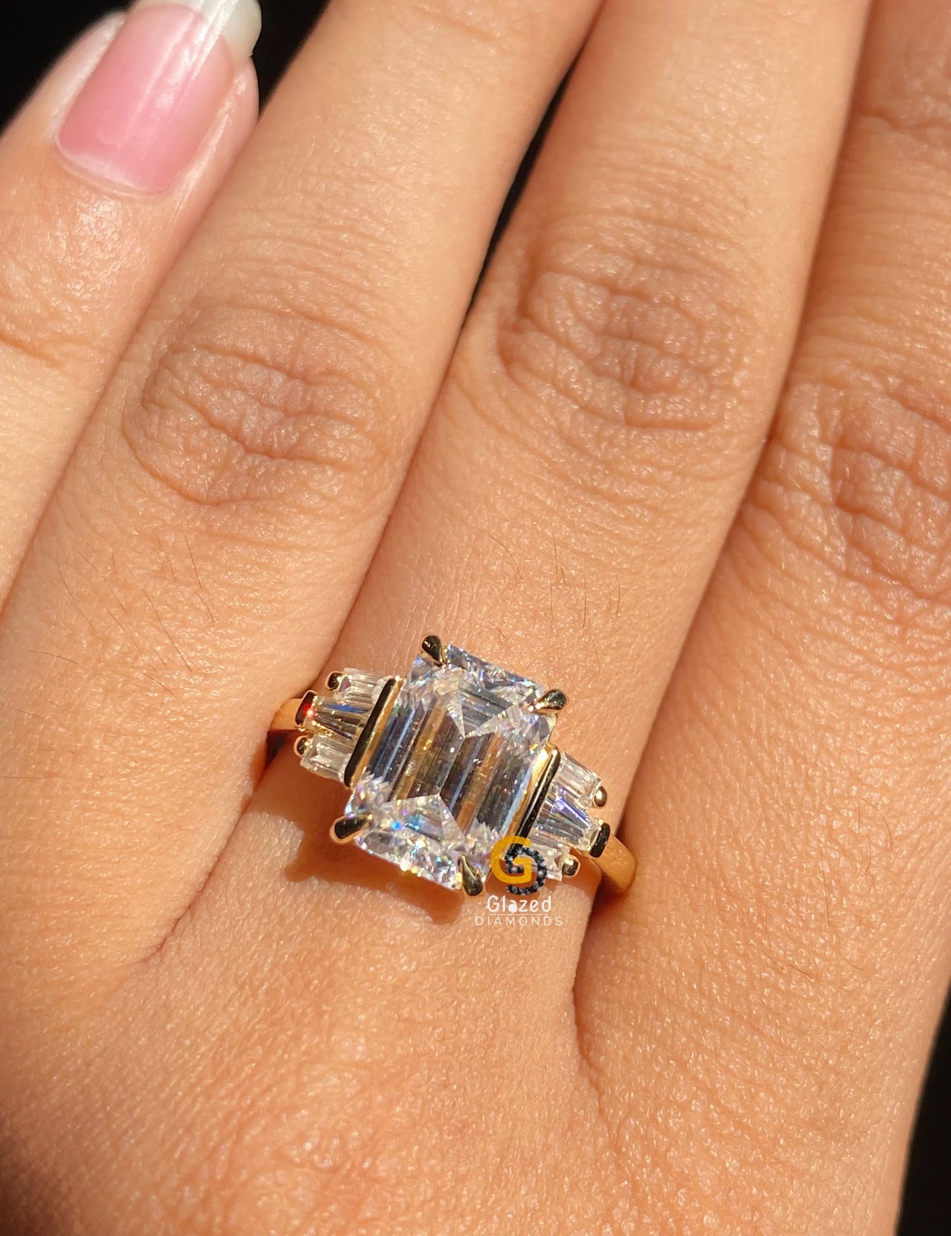 Yellow Gold Moissanite Ring