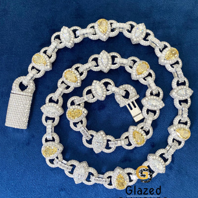 Yellow Pear Diamond Moissanite Chain