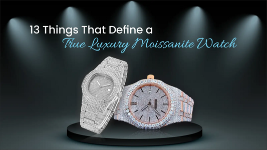 Two sparkling moissanite luxury watches design