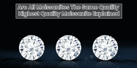 Highest Quality Moissanite stones comparison showing different brilliance levels