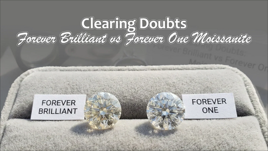 Forever Brilliant vs Forever One Moissanite side by side stones
