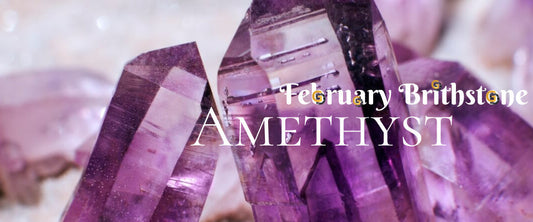 two amethyst diamond crystals in purple color