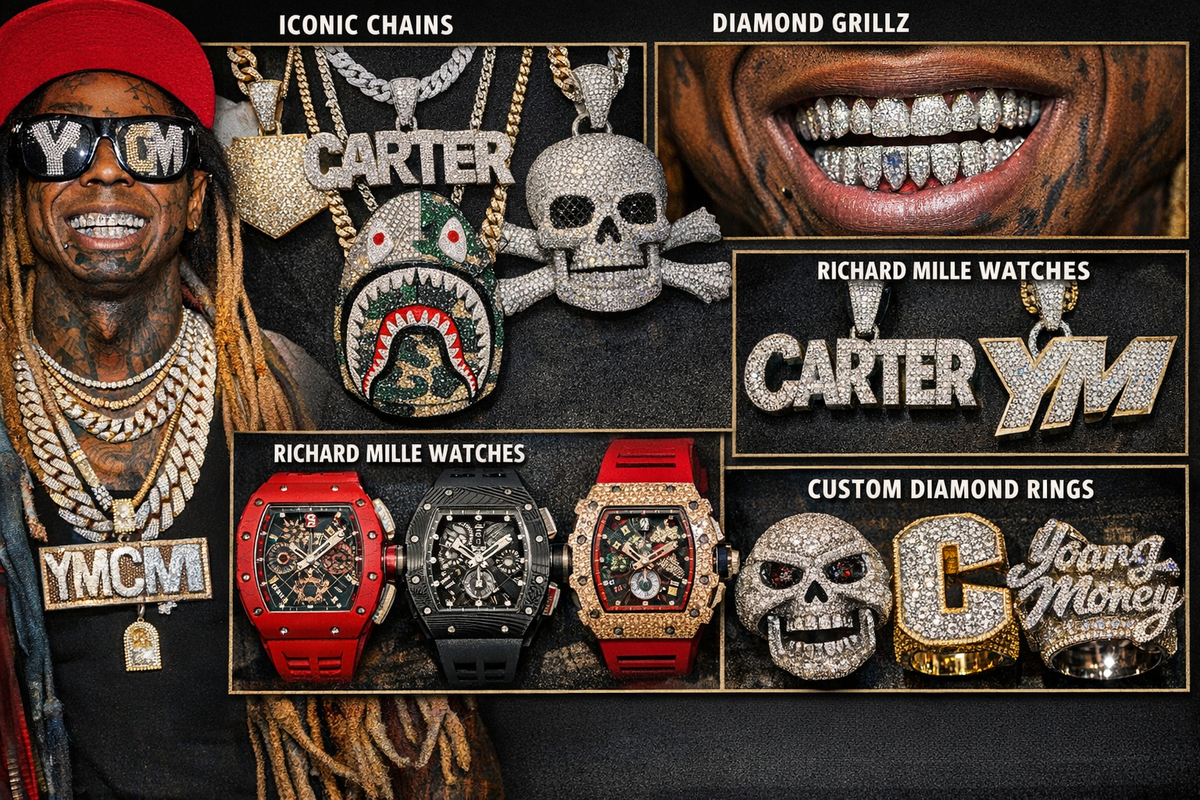 Lil Wayne Jewelry Collection: Chains, Grillz, Rings & Richard Mille Watches Explained
