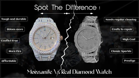 a complete guild Moissanite Diamond Watch vs Real Diamond Watch